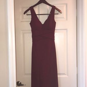 maroon red dress